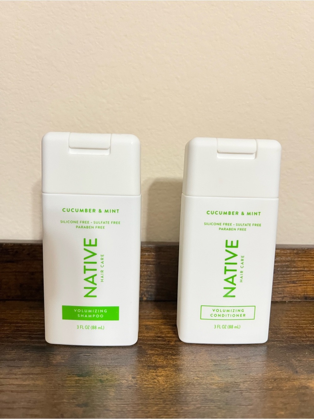 Native Volumizing Shampoo & Conditioner Cucumber & Mint Travel Size 3 fl oz